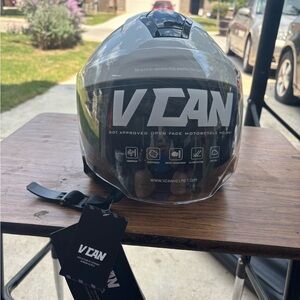 VCAN Open Face Motorcycle Helmet